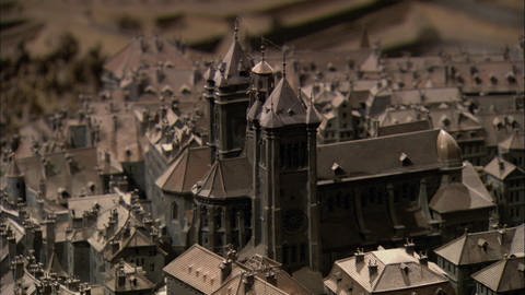 Modell: Kirche und Häuser in Genf